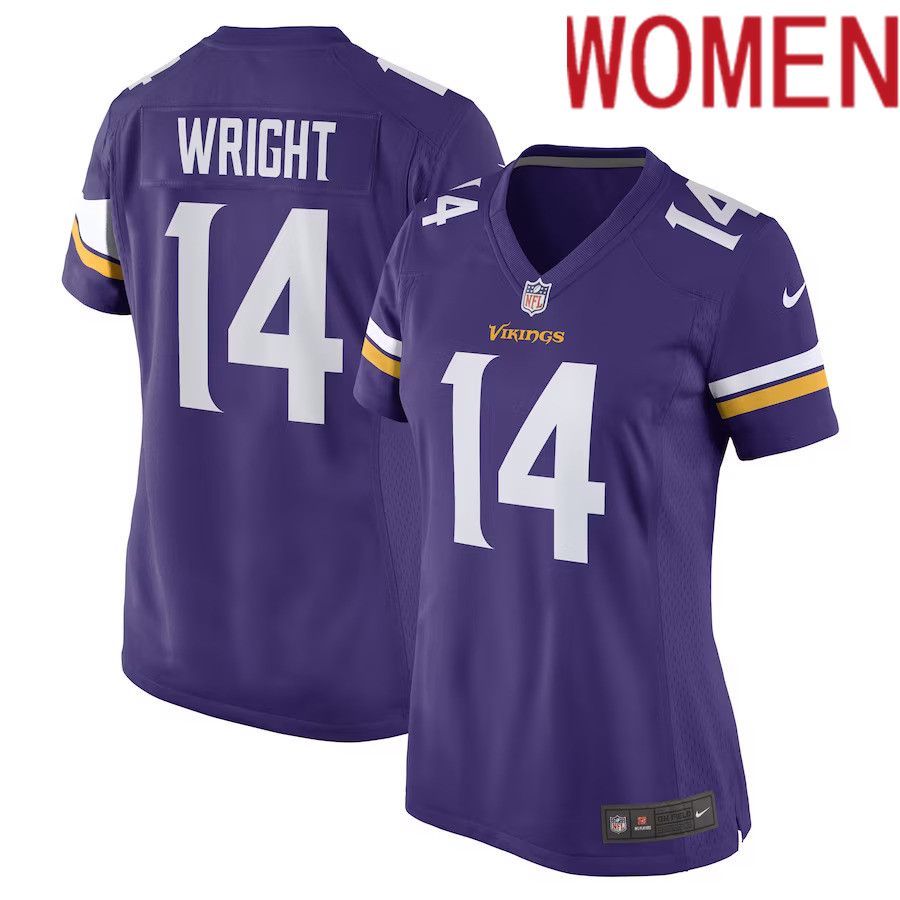 Women Minnesota Vikings 14 Ryan Wright Nike Purple Game Player NFL Jersey